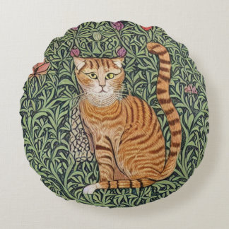 William Morris Style Cat Round Cushion