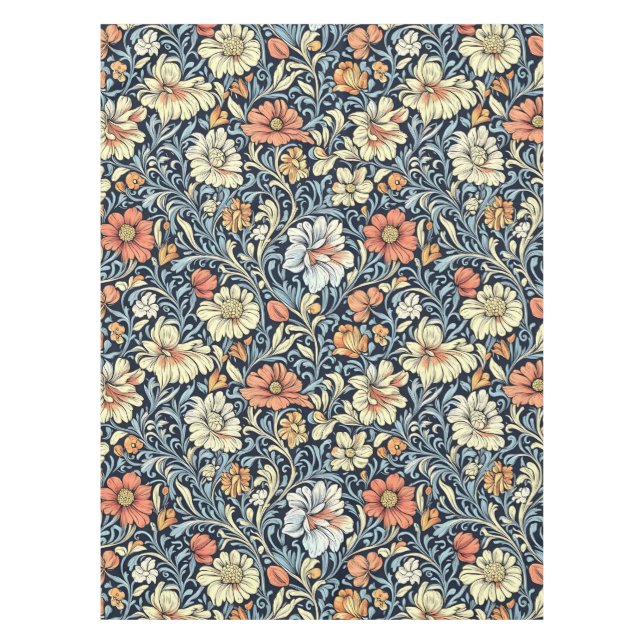William Morris style floral acanthus pattern Tablecloth (Front)