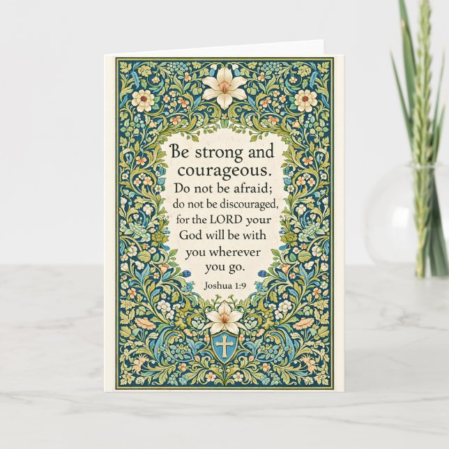 William Morris style floral and scripture Card (Front)
