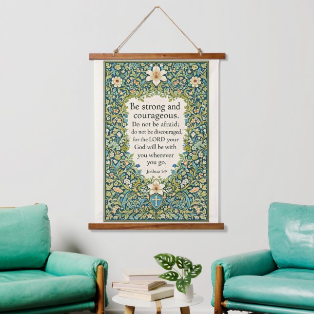 William Morris style floral and scripture Hanging Tapestry (Living Room)