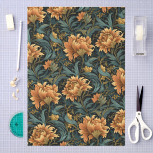 William Morris Style Floral Pattern Decoupage Tissue Paper