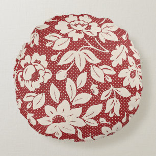 William Morris Style Floral Pattern Round Cushion