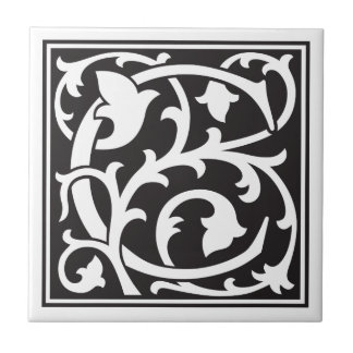 William Morris style initial letter C Ceramic Tile