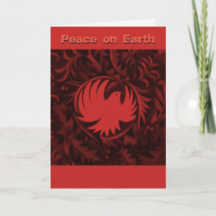 William Morris-style peace dove christmas card