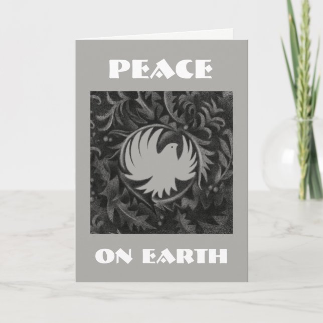 William Morris-style peace dove christmas card (Front)