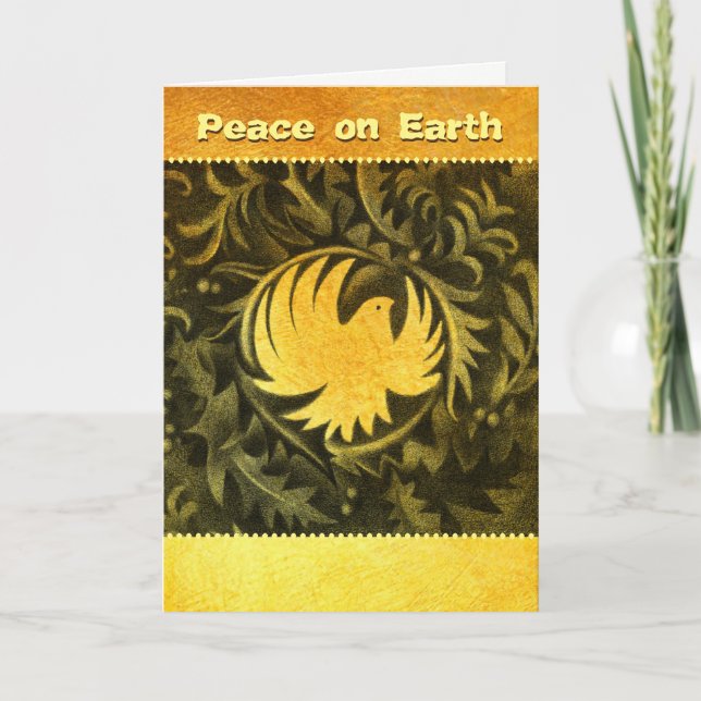 William Morris-style peace dove christmas card (Front)