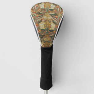 William Morris Style Pink Green Botanical Golf Head Cover