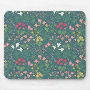 William Morris Style Spring Garden Floral Pattern  Mouse Pad