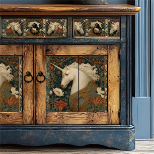 William Morris Style Unicorn Vintage Floral Tissue Paper