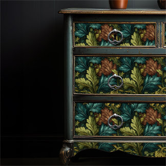 William Morris Style Victorian Green Botanical Tissue Paper