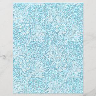 William Morris Style Vintage Blue Scrapbook Paper