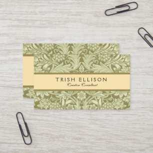 William Morris Sunflower Green Flower  Business Card