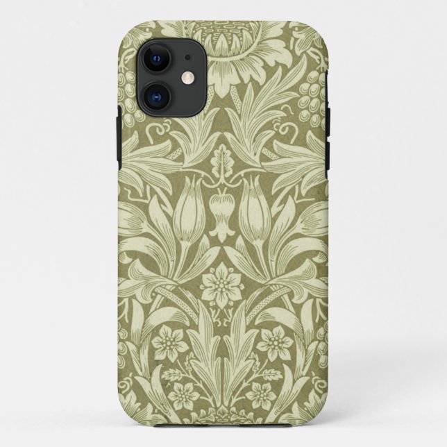 William Morris Sunflower Green Flower  Case-Mate iPhone Case (Back)