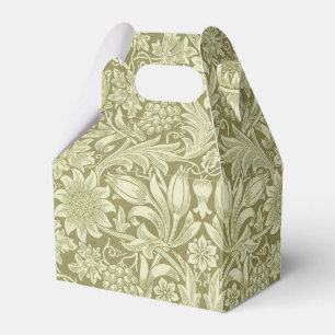 William Morris Sunflower Green Flower  Favour Box