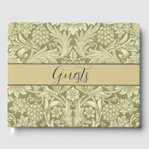 William Morris Sunflower Green Flower  Guest Book