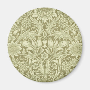 William Morris Sunflower Green Flower  Magnet
