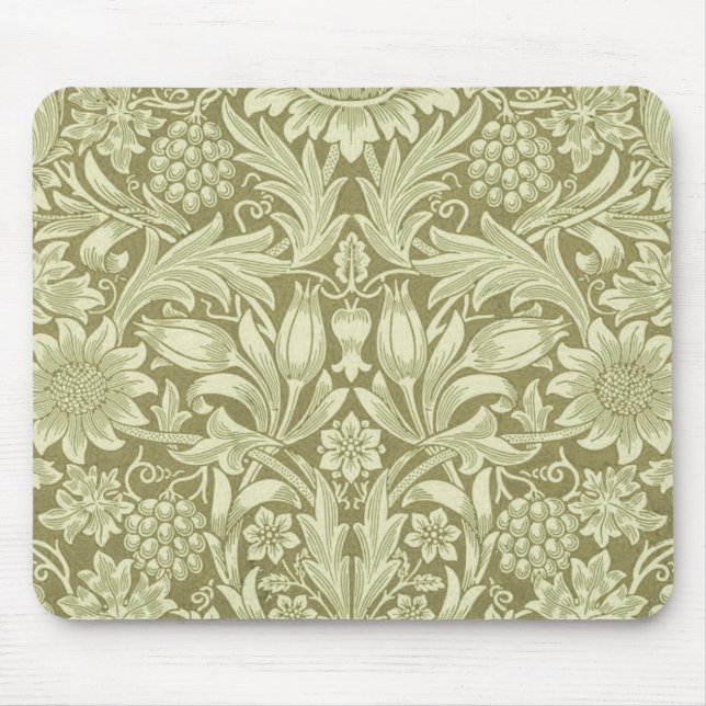 William Morris Sunflower Green Flower  Mouse Pad (Front)