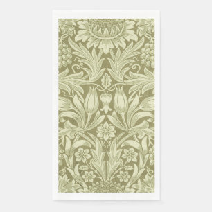 William Morris Sunflower Green Flower  Napkin