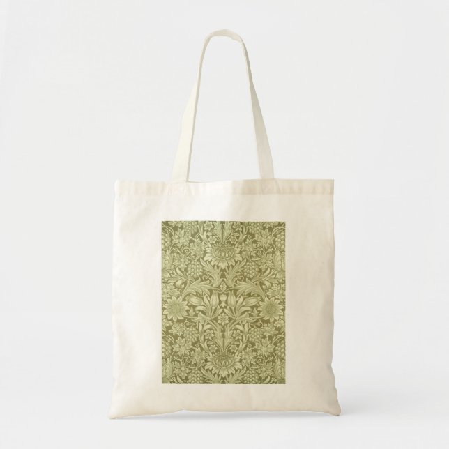 William Morris Sunflower Green Flower  Tote Bag (Front)