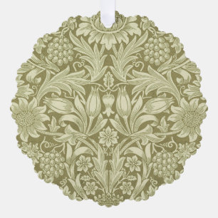 William Morris Sunflower Green Flower  Tree Decoration Card