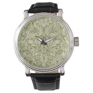 William Morris Sunflower Green Flower Watch