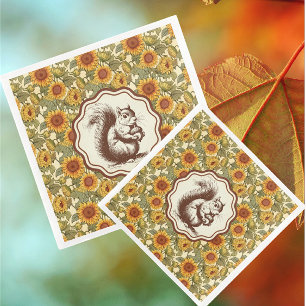 William Morris Sunflower Squirrel  Napkin