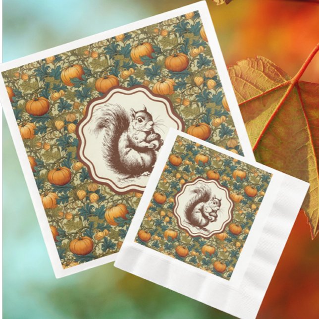 William Morris Sunflower Squirrel Paper cup Napkin (Entertaining made easy!)