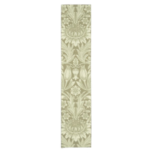 William Morris Sunflower Vintage Olive Damask Short Table Runner
