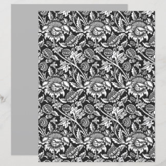 William Morris Sunflowers, Black, White and Grey