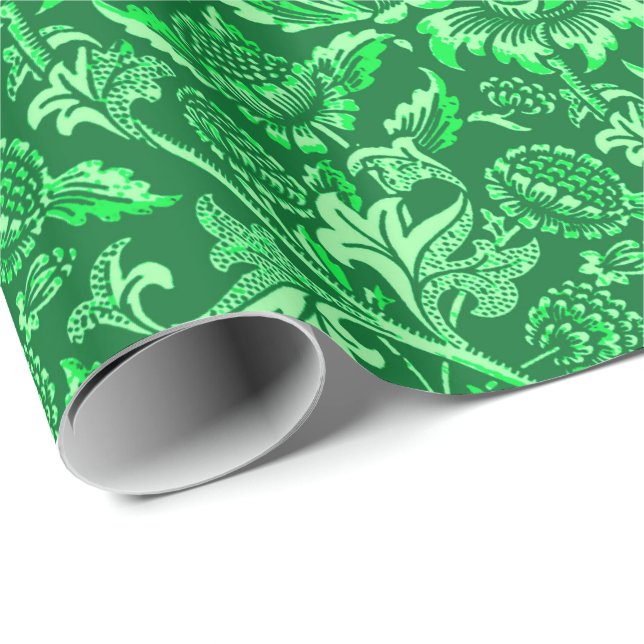 William Morris Sunflowers, Emerald Green Wrapping Paper (Roll Corner)