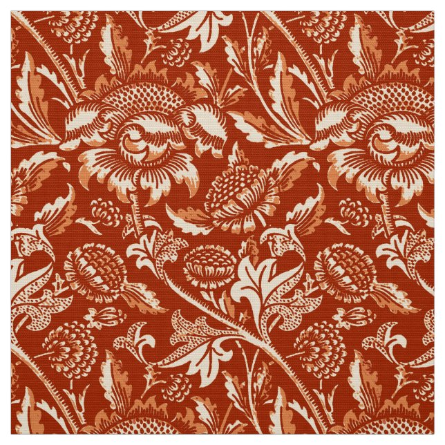 William Morris Sunflowers, Mandarin Orange Fabric (Swatch)