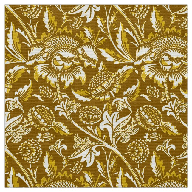 William Morris Sunflowers, Mustard Yellow Fabric (Swatch)