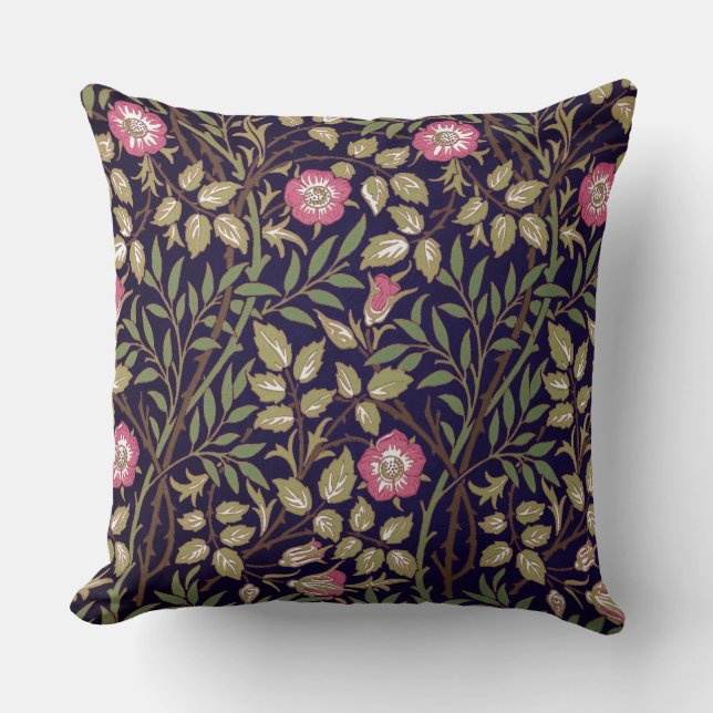 William Morris Sweet Briar Floral Art Nouveau Cushion (Front)