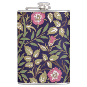 William Morris Sweet Briar Floral Art Nouveau Hip Flask