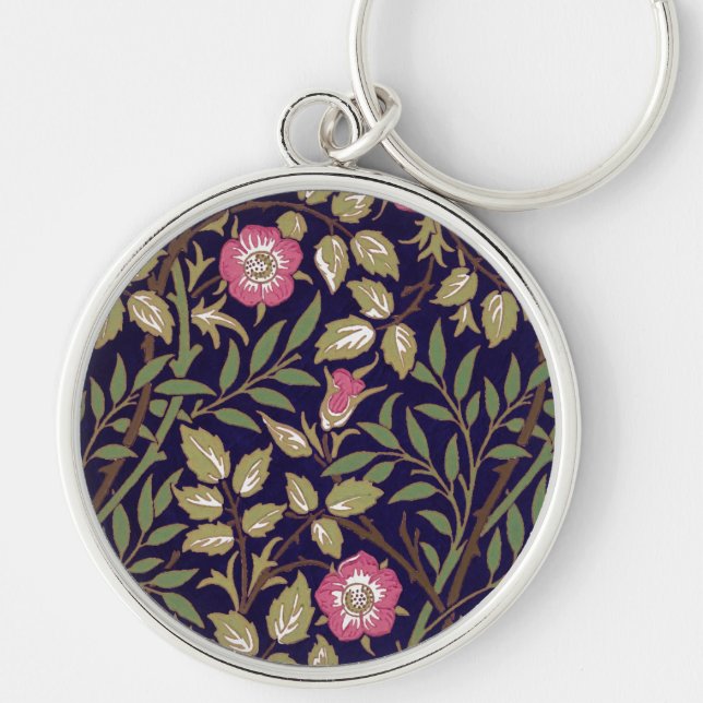 William Morris Sweet Briar Floral Art Nouveau Key Ring (Front)