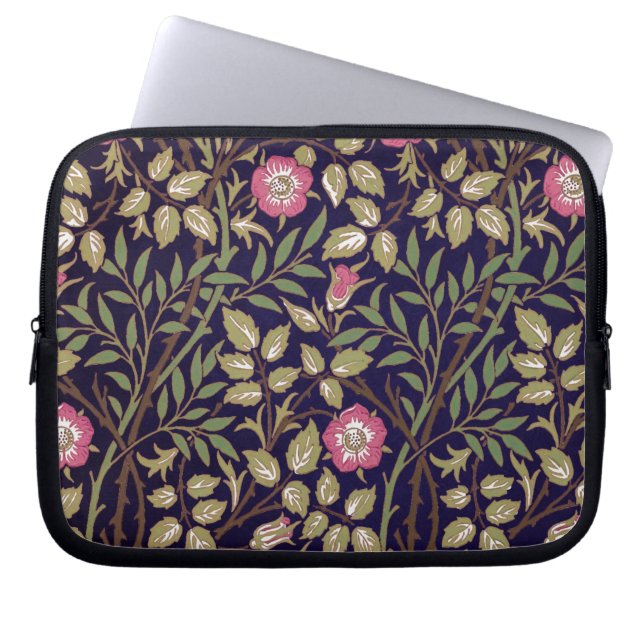 William Morris Sweet Briar Floral Art Nouveau Laptop Sleeve (Front)