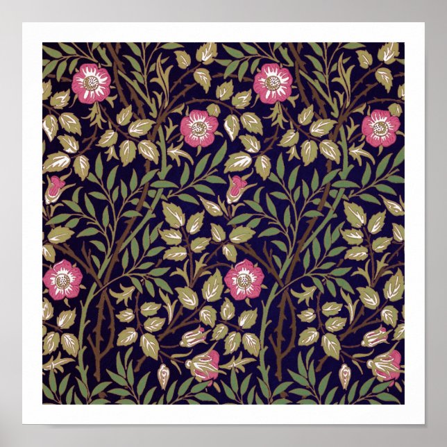 William Morris Sweet Briar Floral Art Nouveau Poster (Front)