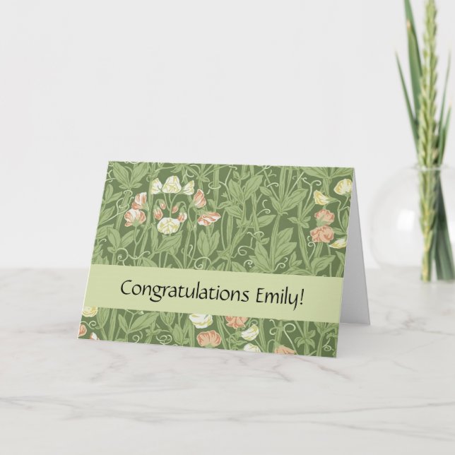 William Morris Sweet Pea Floral Design Card (Front)