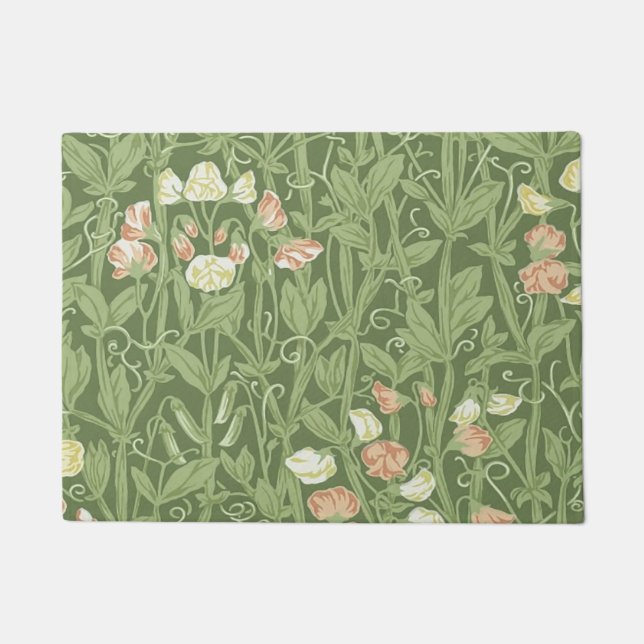 William Morris Sweet Pea Floral Design Doormat (Front)