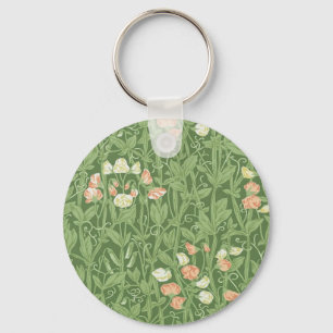 William Morris Sweet Pea Floral Design Key Ring
