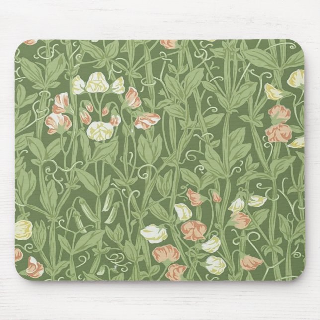William Morris Sweet Pea Floral Design Mouse Pad (Front)
