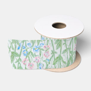 William Morris Sweet Pea Floral Pattern Classic Satin Ribbon