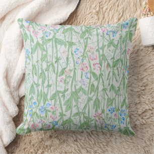 William Morris Sweet Pea Pastel Floral Art Cushion