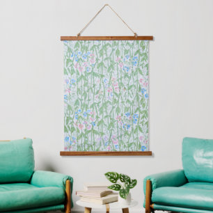 William Morris Sweet Pea Pastel Floral Art Hanging Tapestry