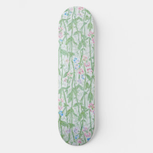 William Morris Sweet Pea Pastel Floral Art Skateboard