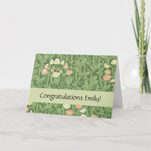 William Morris Sweet Pea Pattern Vintage Botanical Card