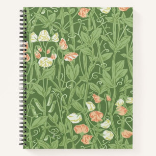 William Morris Sweet Pea Pattern Vintage Botanical Notebook