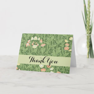 William Morris Sweet Pea Pattern Vintage Botanical Thank You Card