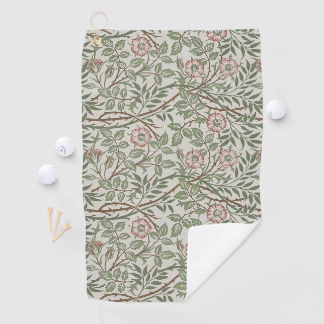William Morris Sweetbriar Floral Art Nouveau Golf Towel (InSitu)