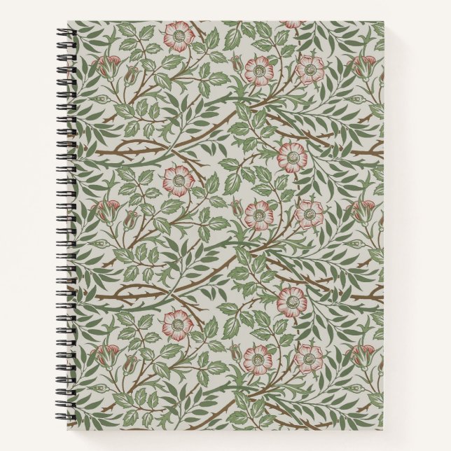 William Morris Sweetbriar Floral Art Nouveau Notebook (Front)